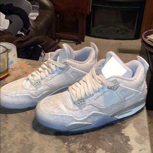 Nike Jordan retro 4 white with henna print